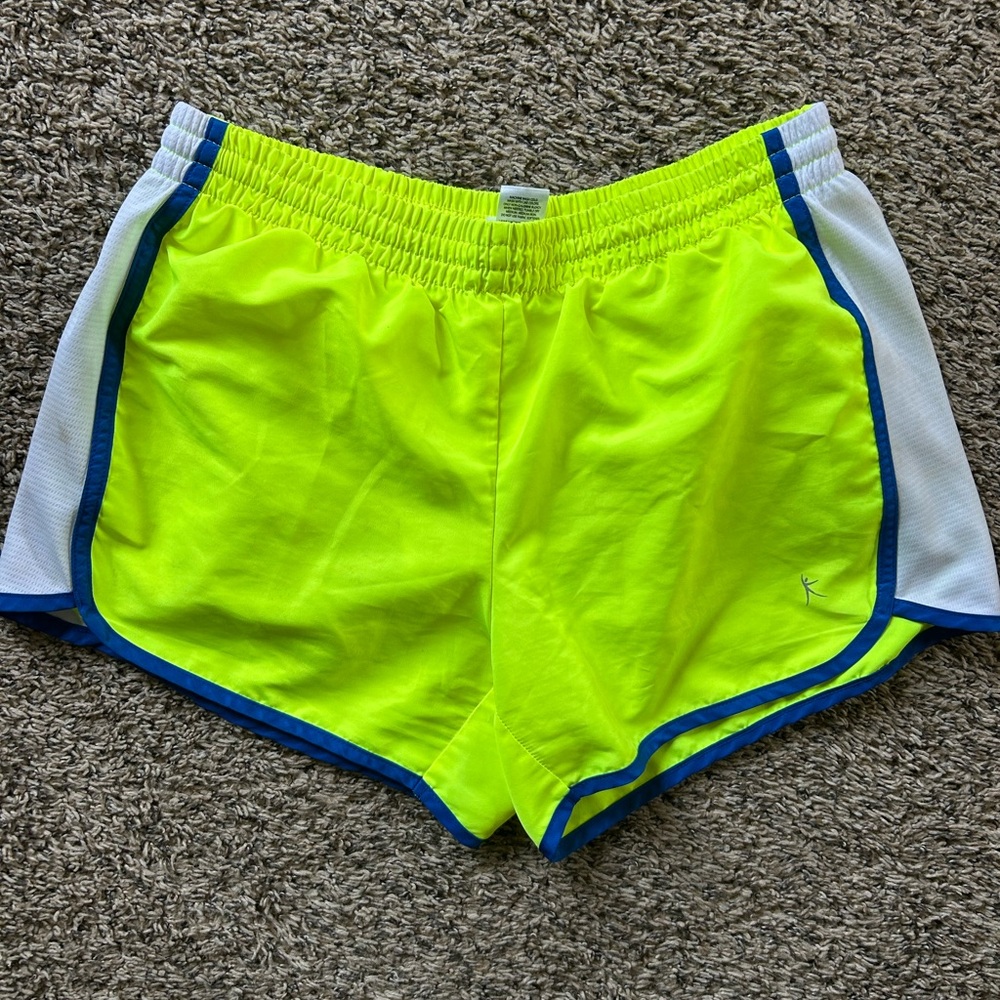 Danskin Bright Yellow and Blue Athletic Shorts
